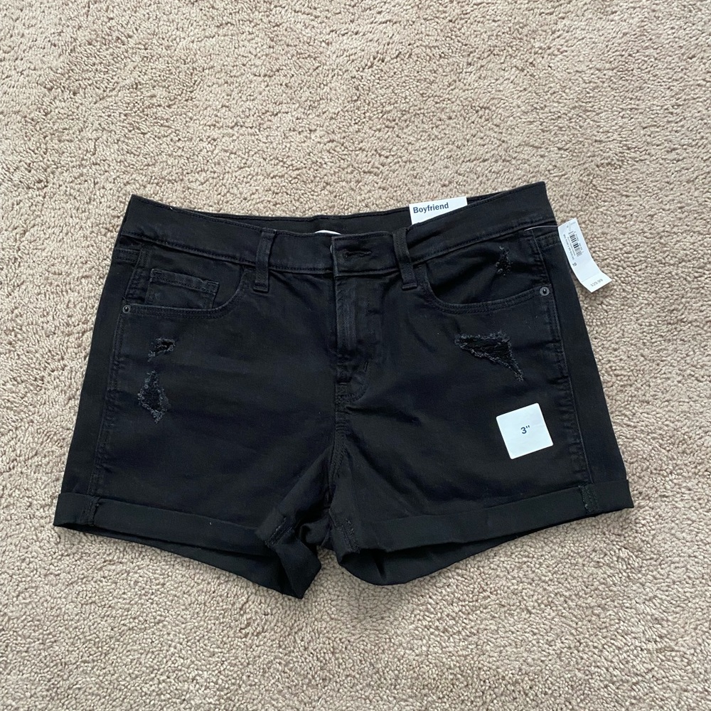 NWT Black Boyfriend Jean Shorts